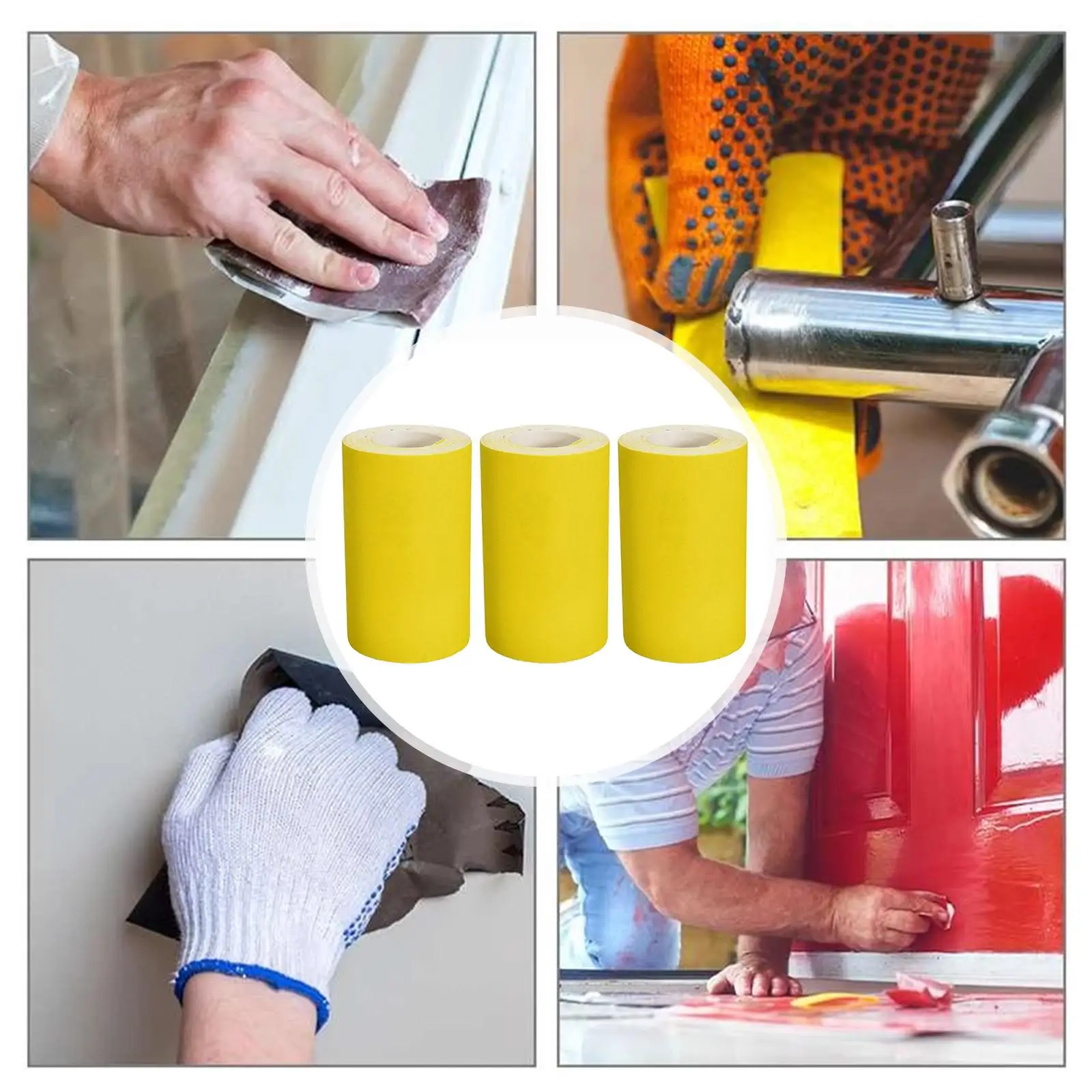 Sand Paper Roll 9.3cm X 500cm Anti Static Abrasive Sheets for Wet Dry Sanding on Wood Plastic Glass and Metal Surfaces
