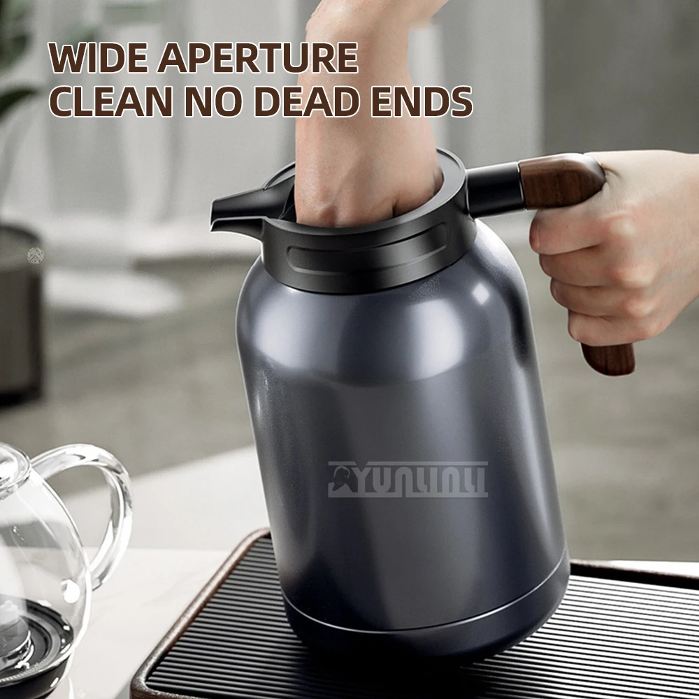 Frasco de isolamento a vácuo de grande capacidade de 2000ml Garrafas de água quente inteligentes com filtro de chá