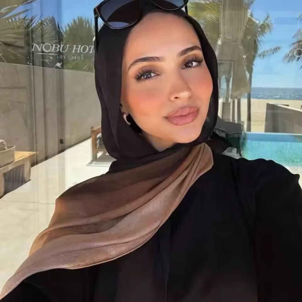 

Gradient Rayon Scarf Woman Muslim Hijab Shawl Wrap Islam Turban Foulard Headband Scarves Bandanas Bufanda Foulard Turbante Mujer