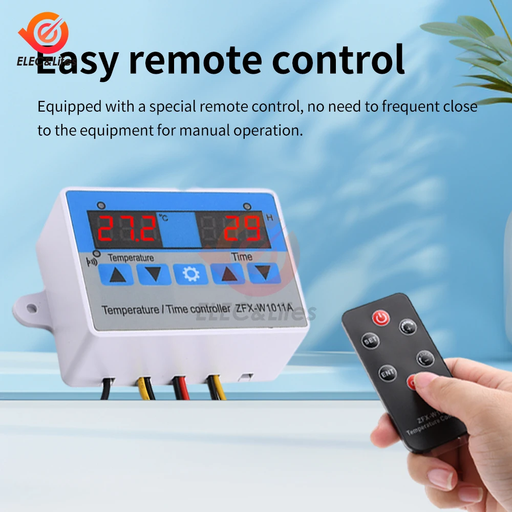 W1011A LED Digital Temperature Time Controller Thermostat Switch Thermometer Thermoregulator With Remote Control 12/24/110V/220V