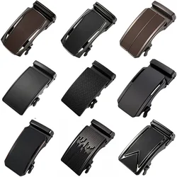 Brand Luxury Alloy Automatic Pu Belt Buckles for Men's Leather Waist Belts for Men Pants Buckles 3.5cm Ratchet Accessories