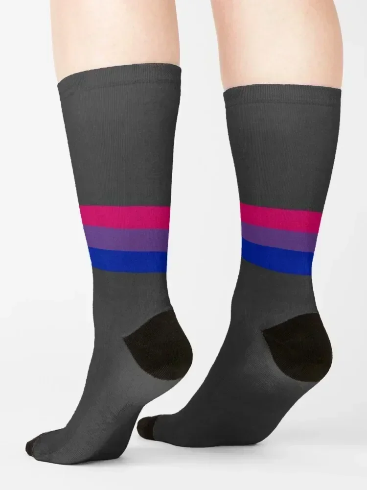 Bi Pride Flag Horizontal Stripes Socks gift anti slip football ankle Stockings Socks Man Women's