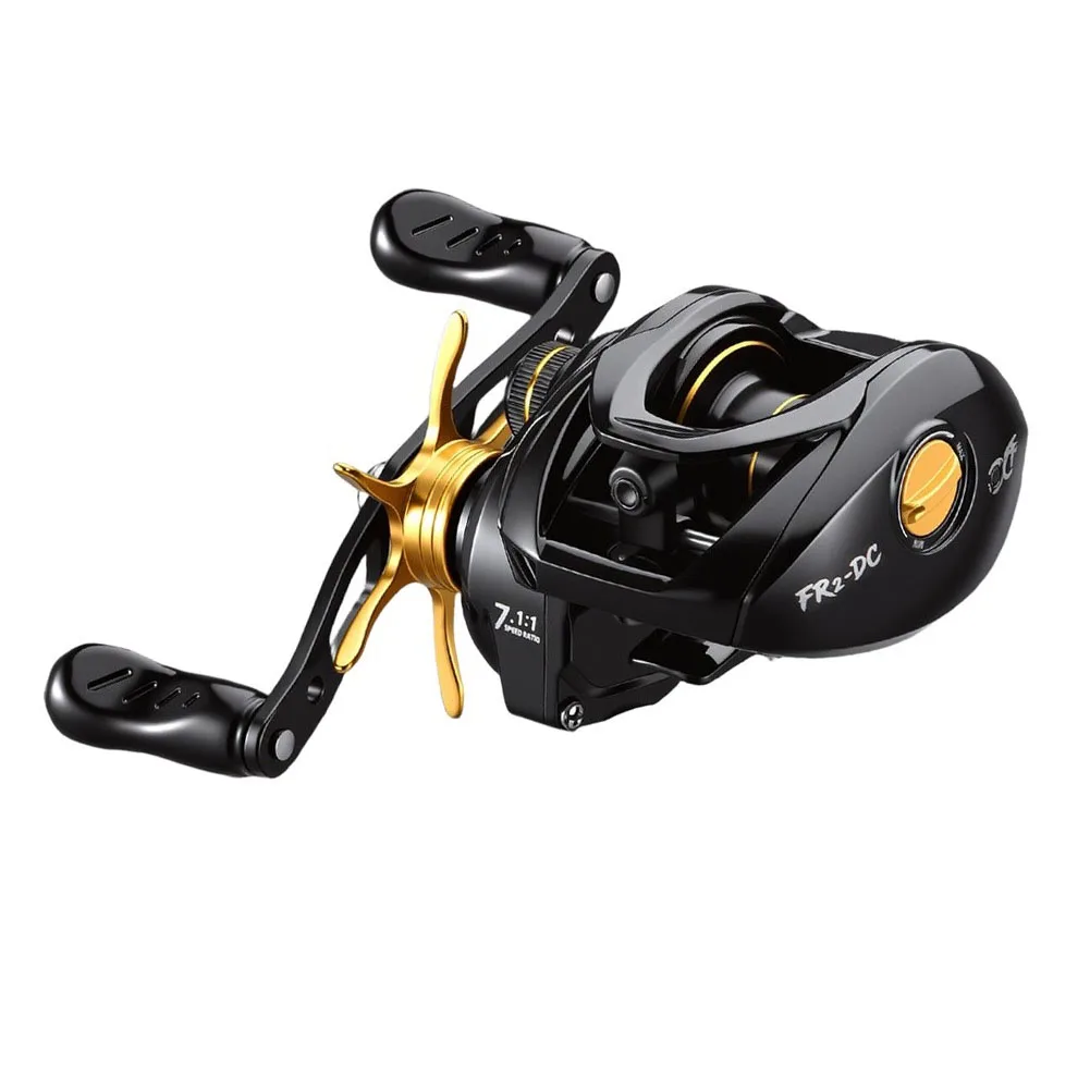 Water Drop Fishing Reel with 7.2:1 Gear Ratio 8KG Drag Capacity DC Electronic Brake System and Clicker Function for Freshwater