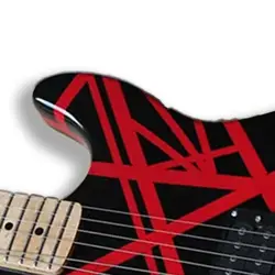 Heavy Relic Black Electric Guitar with Red Stripes Edward Van Halen Style 6-String Guitarra Can be Customized