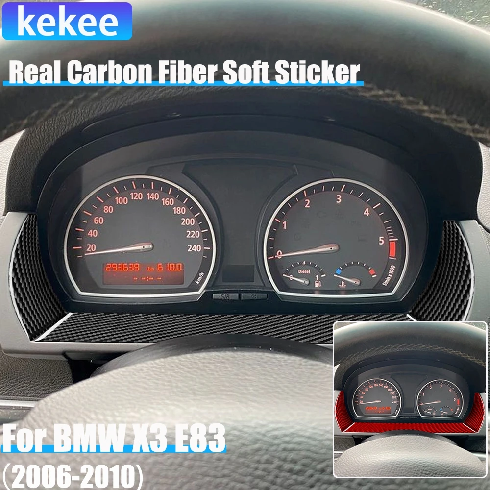 

Real Carbon Fiber Car Accessories Dashboard Speedometer Panel Trim Cover Soft Sticker For BMW X3 E83 2006 2007 2008 2009 2010