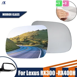 Left / Right Side Mirror Glass For Lexus RX300 RX330 350 400H 2003-2008 Waterproof Anti Glare Large Vision Rearview Mirror Lens