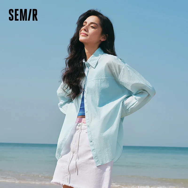 

Semir Long Sleeve Shirt Women Medium and Long Style Relaxed Feeling 2025 New Summer Outdoor Sun-protective Top