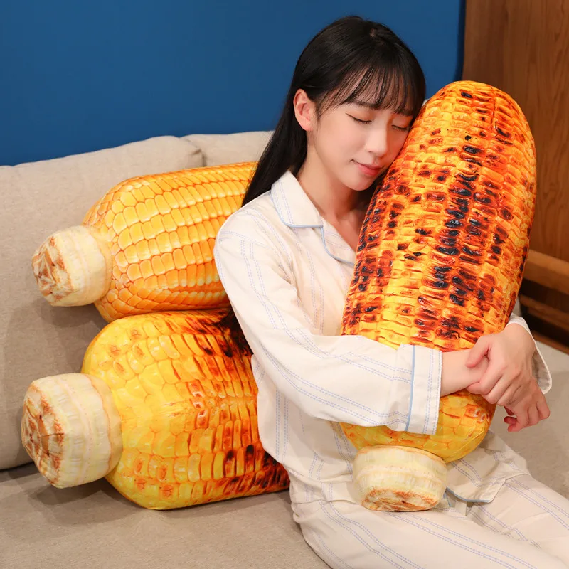 Simulação de milho assado brinquedo de pelúcia realista milho travesseiro de pelúcia planta espiga de milho brinquedo de pelúcia macio milho sofá almofada presentes de aniversário