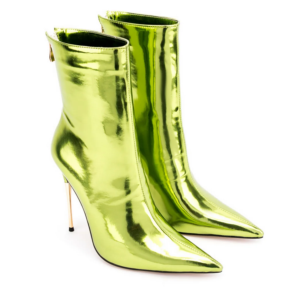 

FHC Europea Женские ботильоны из лакированной кожи, туфли для выступлений на сцене, красочные короткие ботинки, 34-47, фиолетовые, зеленые, синие, оранжевые, розовые, Прямая поставка