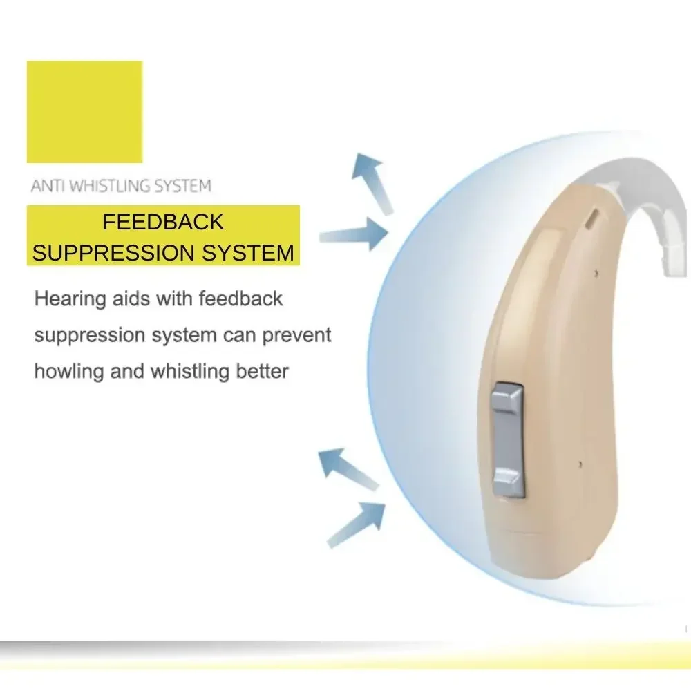 Rexton Siemens 6 Channels Digital Hearing Aid 120 Db Sound Amplifier Wireless Ear Aids for Elderly Moderate to Severe Loss