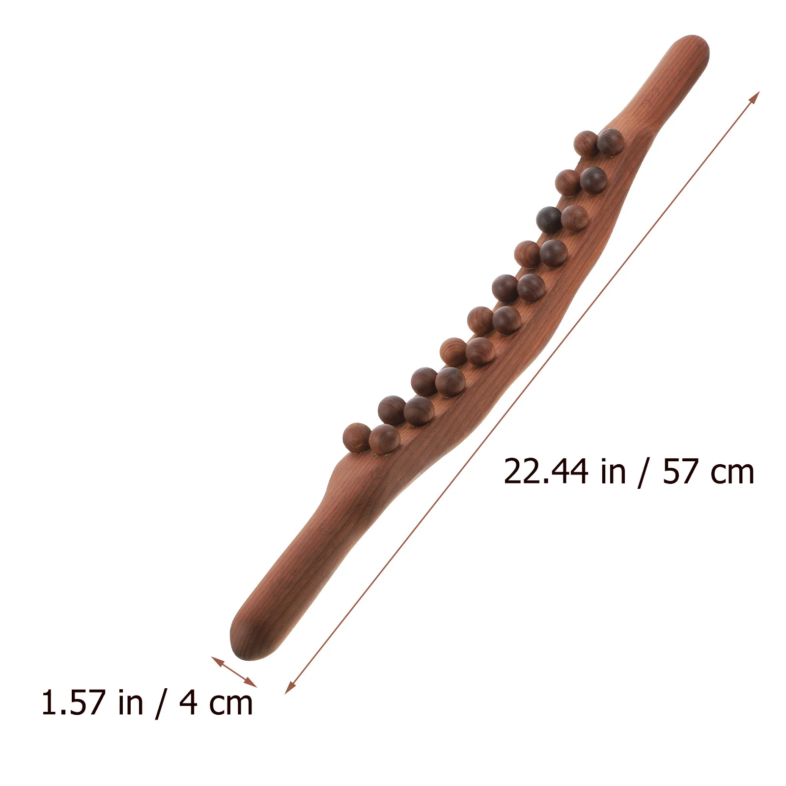 عصا تدليك خشبية، مدلك الجسم المحمول، سطح أملس، خرزة دوارة، مدلك العضلات اليدوي لتخفيف آلام الظهر والكتف والساق #6