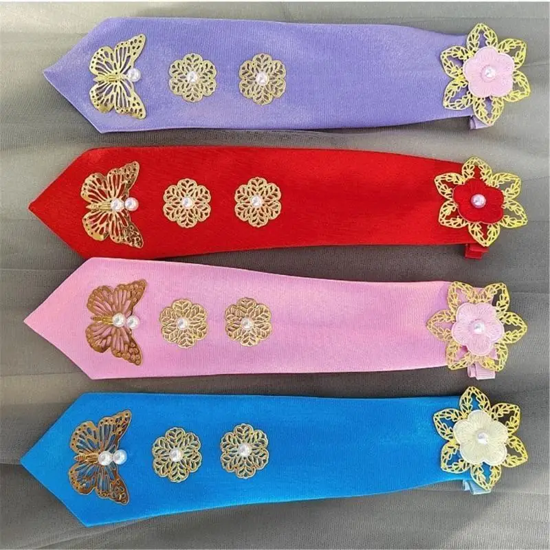 652F عقال الجنسية الكورية أنيقة فراشة زهرة يانجي هيرباند للنساء حفلة تجمع مهرجان عادية ورسمية #2