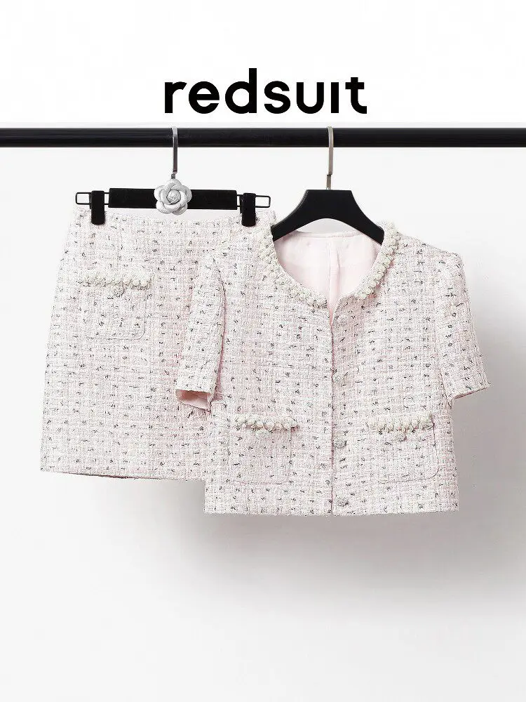 New Sweet temperament nail bead short coat fashionable half skirt set