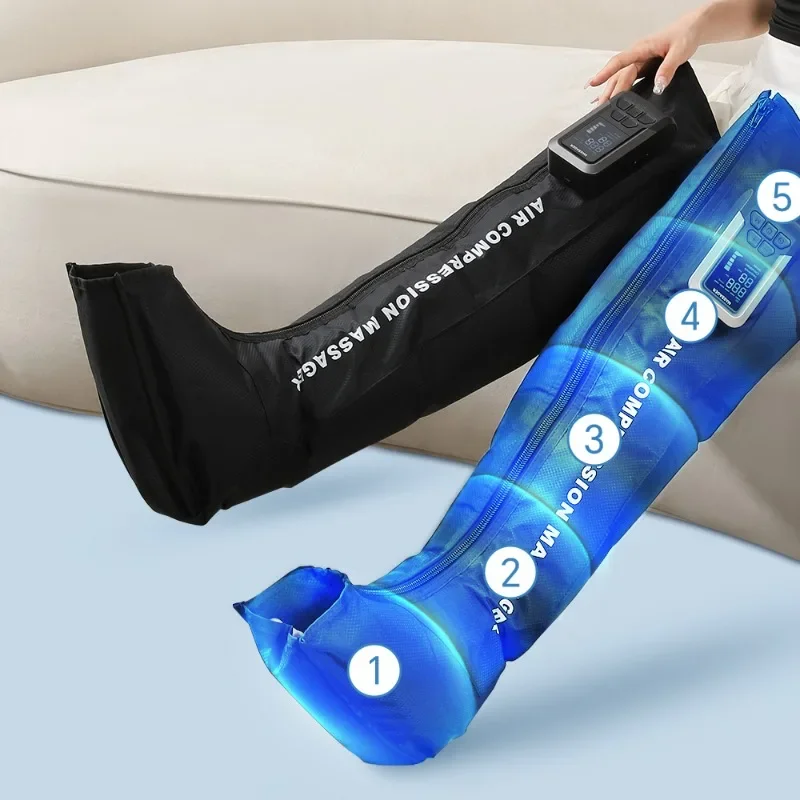 

Varicose Veins Leg Massagers, Kneading Leg Air Wave Foot Massage Pants, Muscle Meridians Dredging Compression Boots 5 Chambers