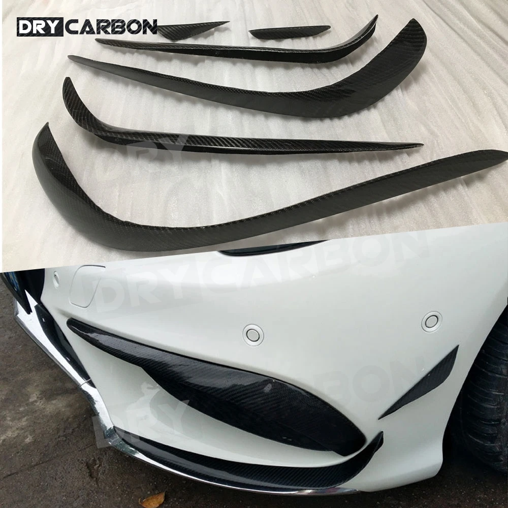 

Carbon Fiber Front Fog Lamp Bumper Canards Splitters Spoiler for Benz W207 C207 Coupe E200 E260 E300 2014-2016 FRP