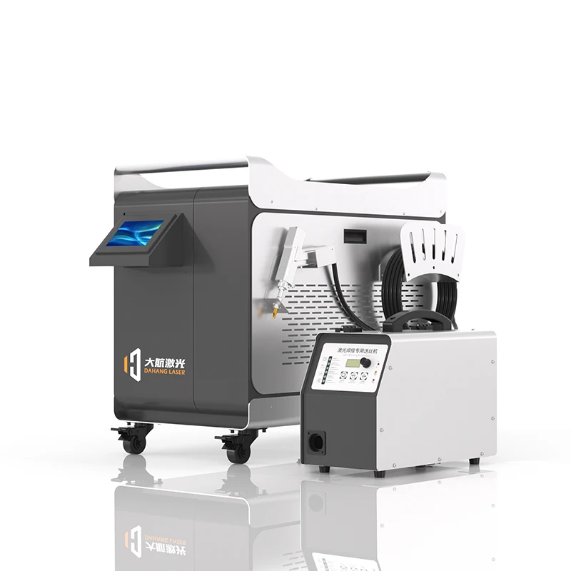 Mini Multifunctional Handheld Fiber Laser Welding Machine Air Cooling System Wire Feeder Gas Tank