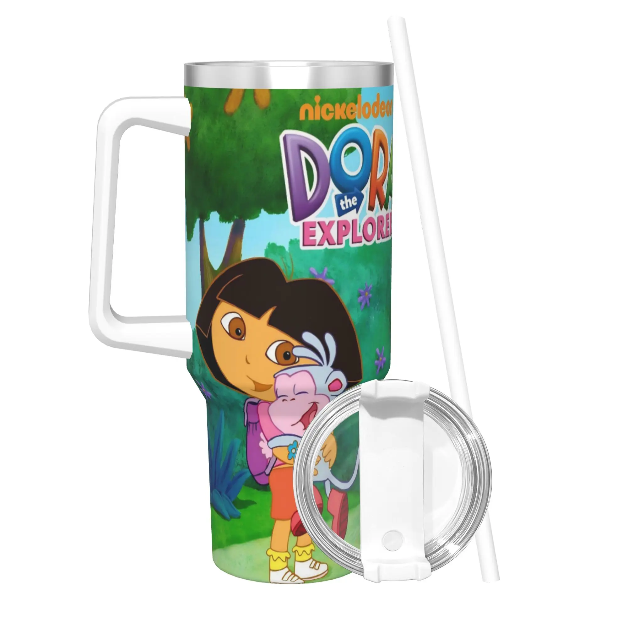 D-Doras The Explorers 40oz Tumbler Stainless Steel Double Wall Vacuum Insulated  Mug With Straw