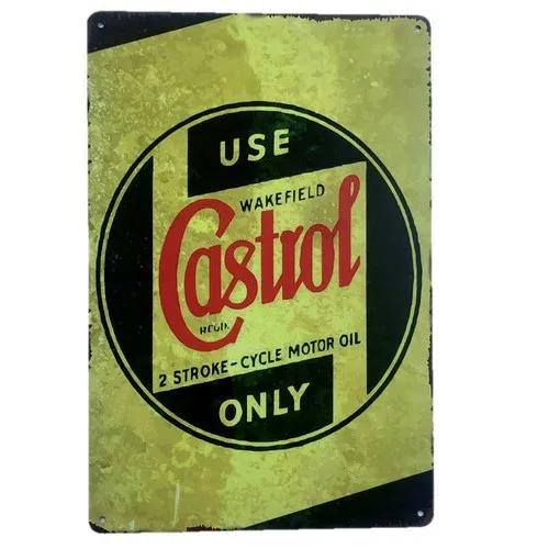 Castrol Wakefield Motor Oil Tin Sign  Petrol Shed Garage Man Cave --Tin Sign