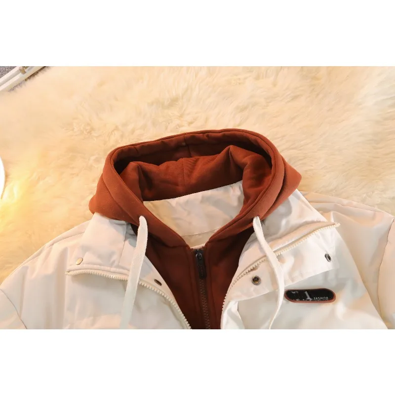 ستان مبطنة بالقطن للرجال، سترة سميكة دافئة بغطاء للرأس للخريف والشتاء، سترة عصرية مريحة على الطراز الياباني للمراهق