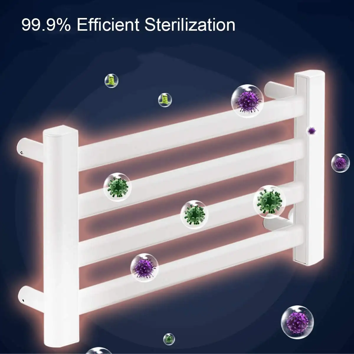 Intelligent Electric Heating Towel Rack Household Bathroom Thermostatic Electric Heating Towel Drying Rack Towel bar Rack White