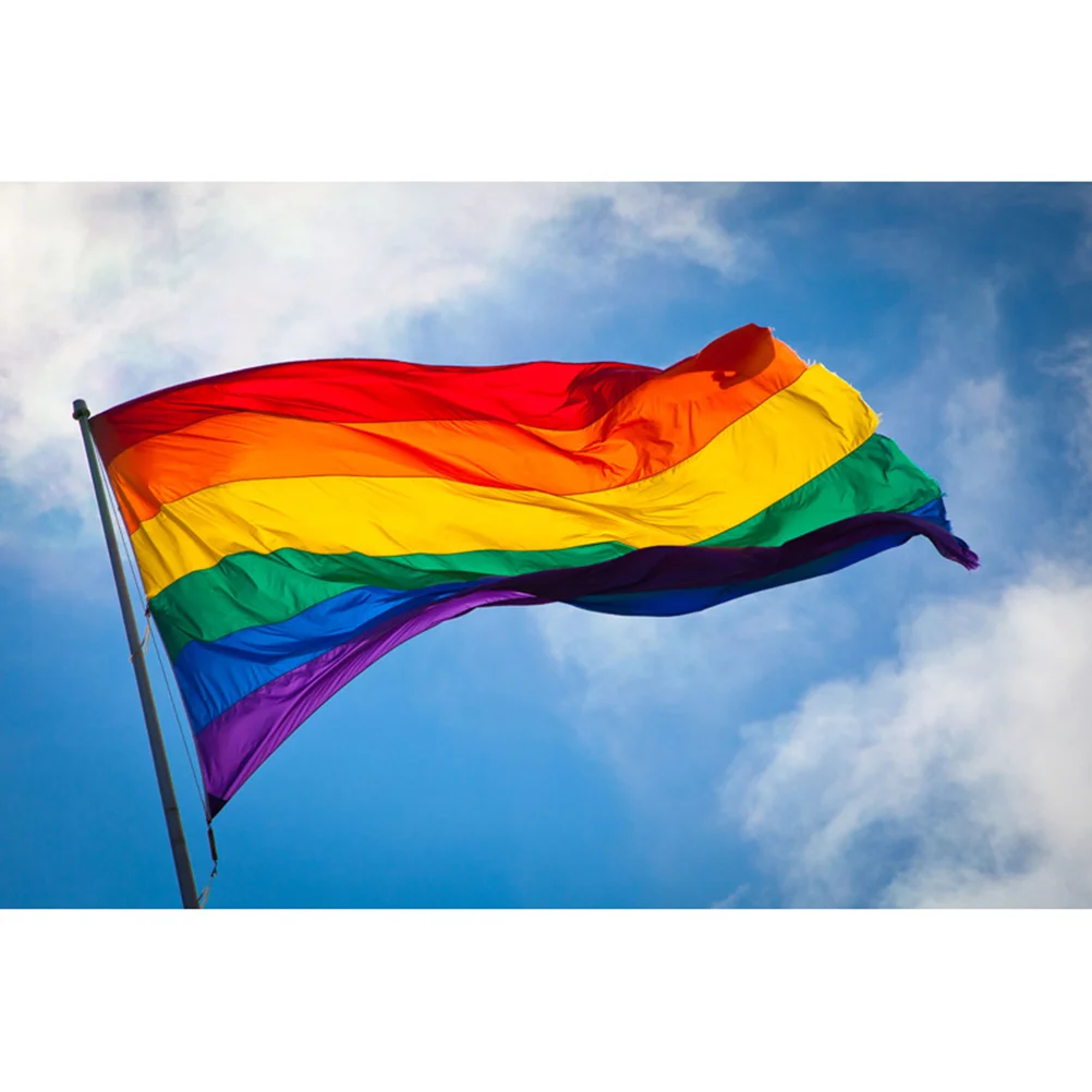 Polyester Rainbow Flag Large LGBT Pride Flag Outdoor Banner Party Supplies Hanging Flag Banner Pride Peace Flags (60*90cm)