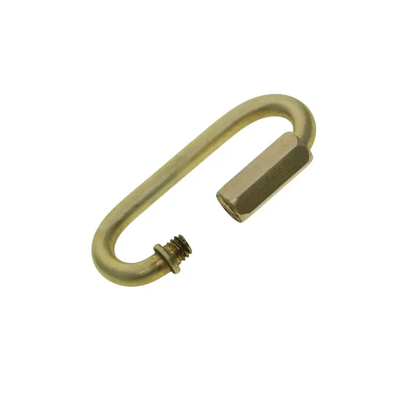 Sólido bronze Oval Parafuso Bloqueio Mosquetão, Heavy Duty Mosquetão, escalada Barco Cadeia, Conector, Quick Link, EDC FOB, M4, M5