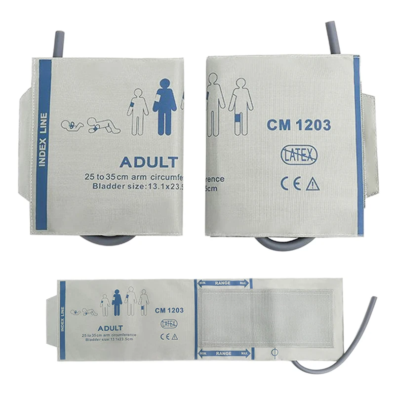 

25-35cm Grey Adult Nylon Upper Arm Blood Pressure BP TPU Bladder Cuff Part Accesory for Sphygmomanometer Patient Monitor Meter