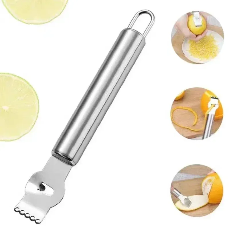 Lemon Zester Grater Stainless Steel Lemon Grater Orange Peeler Citrus Fruit Grater Peeling Knife Kitchen Gadgets Bar Accessories