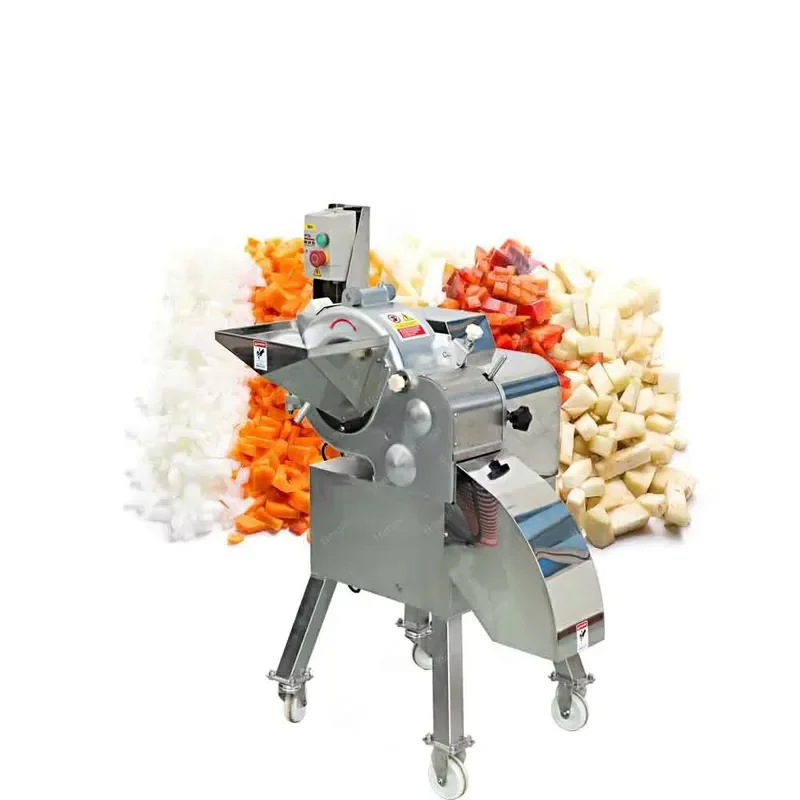 Tomato & Onion Dicing Machine Automatic Vegetable Dicing Machine Stainless Steel High Capacity 500-800kg/h Easy Cleaning