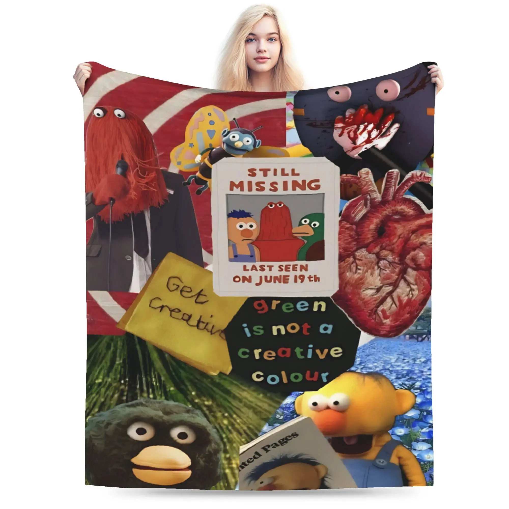 Don't Hug Me I'm Scared Stuff Blanket Lightweight Thin Velvet  Throw Blanket Cozy Quilt