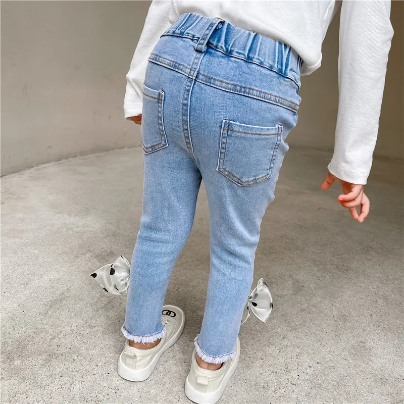 IENENS Kids Baby Girls Casual Clothes Jeans Trousers Toddler Infant Denim Clothing Pants Children Bottoms 1 2 3 4 5 6 7 Years