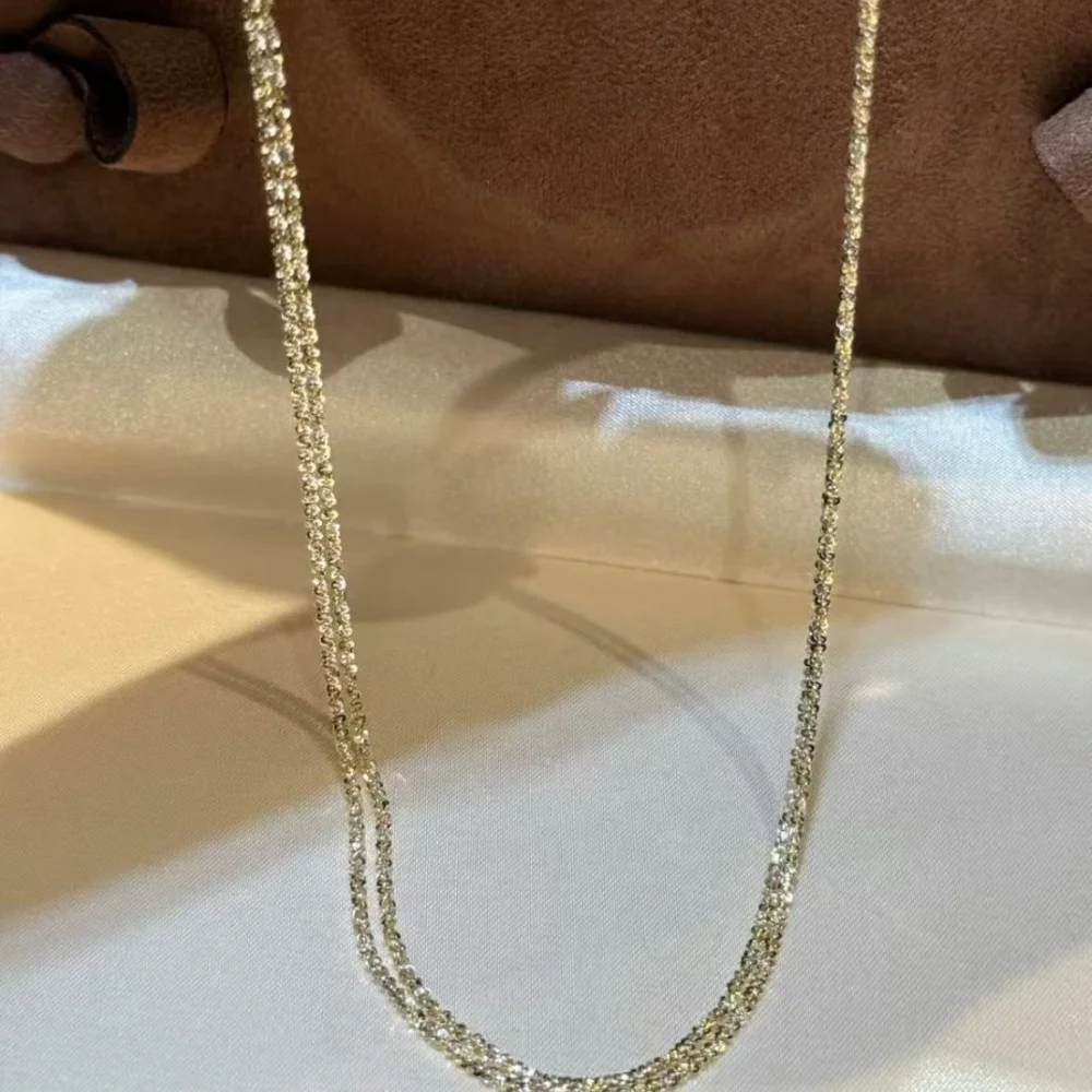 

Ожерелье с ключицей из стерлингового серебра 925 пробы со звездным небом — сверкающее вручную, легкая роскошь, мин.