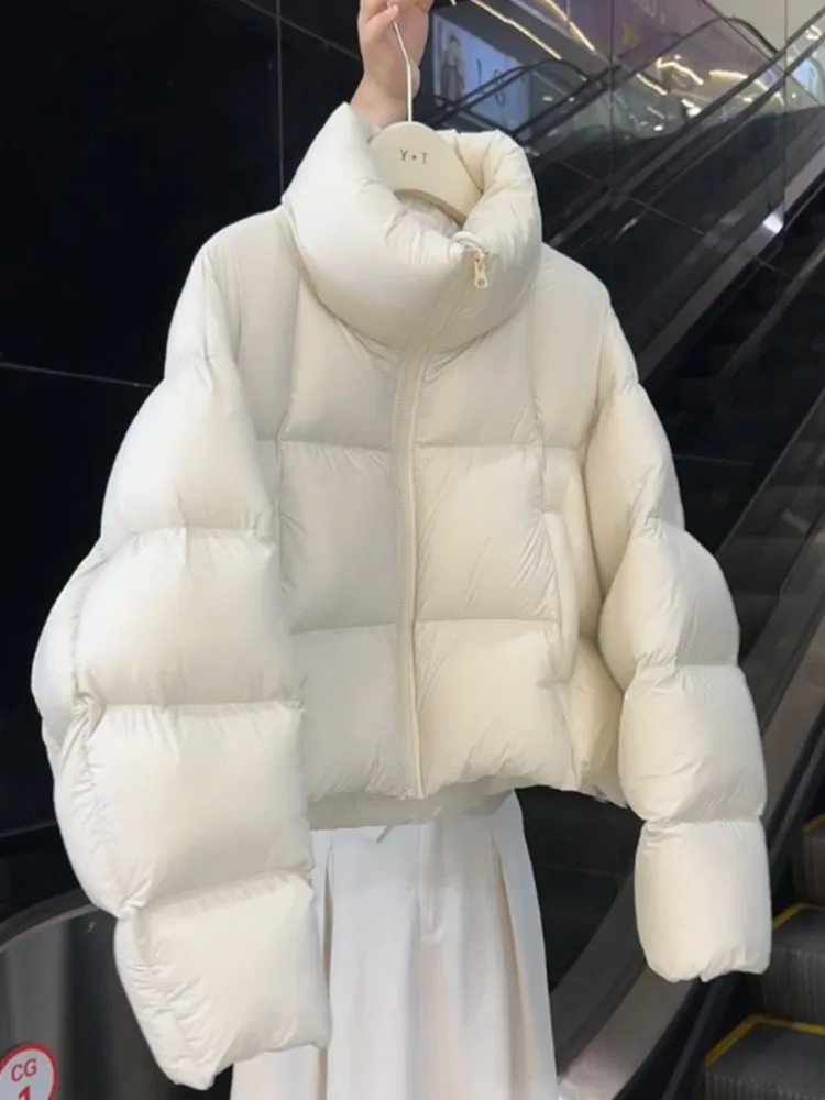 Unique ort blanc vers le bas Jaet femmes hiver 2025 nouveau coréen Sle petite taille pain manteau Thi vêtements d'extérieur coréen Sle
