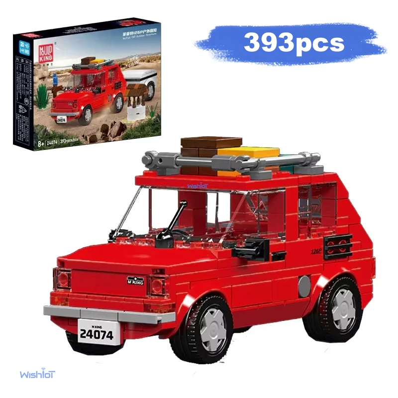 24074 Outdoor Camping Trailer 393pcs Building Blocks Model DIY Small Piece Bricks Assembly Toy Gift for Kids Children MOC Set
