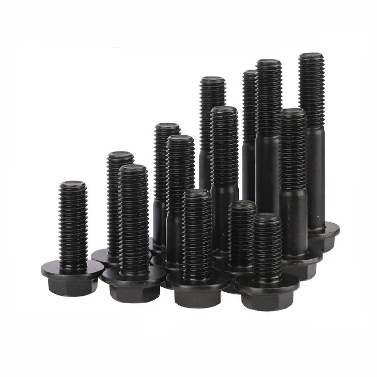 

1~10pcs Black 10.9 Grade High Strength External Hexagonal Flange Screw Hexagon Flange Bolt M6 M8 M10 M12 M14 M16