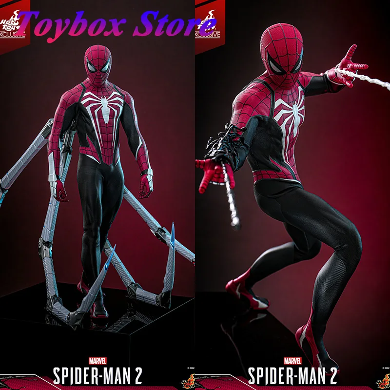 Hottoys ht vgm66 1/6 marvel peter parker vermelho e preto terno avançado 2.0 figura de ação móvel delicado 12 "conjunto completo modelo soldado