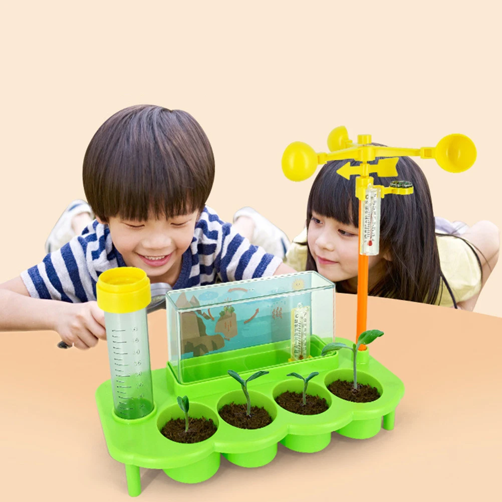 

1 Set Eco-Friendly Meteorological Monitoring Rainfall For Kids Growing Flowers Plaything Child Safe Puzzle Tech