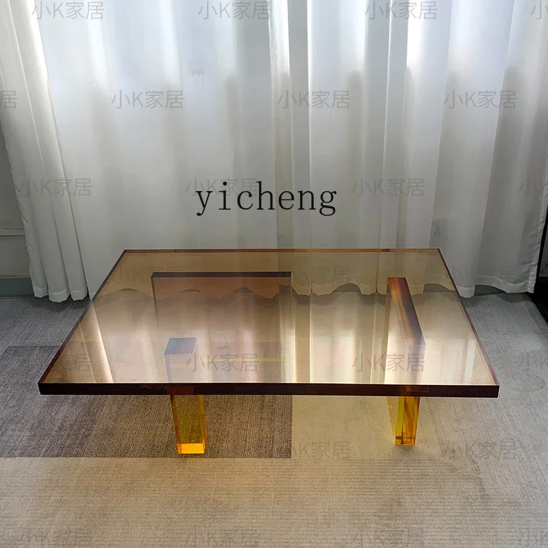 L28 Coffee Table Simple Modern Living Room Sofa Side Villa Sample Room Exhibition Hall Acrylic Rectangular Coffee Table