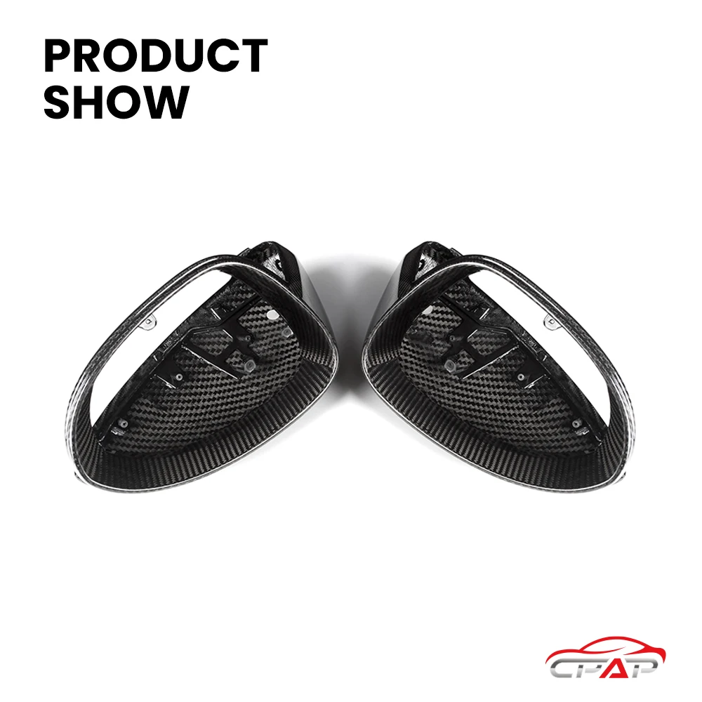 Real Dry Carbon Fiber Exterior Car Side Door Rearview Mirror Cover Caps For Porsche Cayenne 9ya 2018-2025 OEM Style LHD