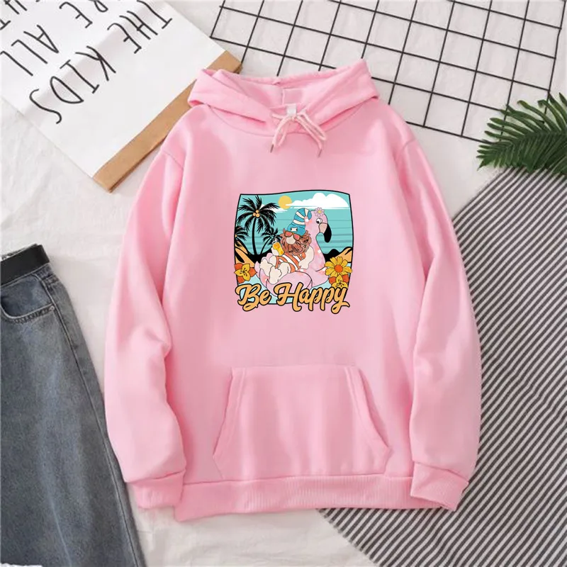 

Fashion Oversized Hoodie Women Print Be Happy Hoodies Harajuku Winter Hawaii Aloha Hoody Sweatshirts Female Tops Clothing