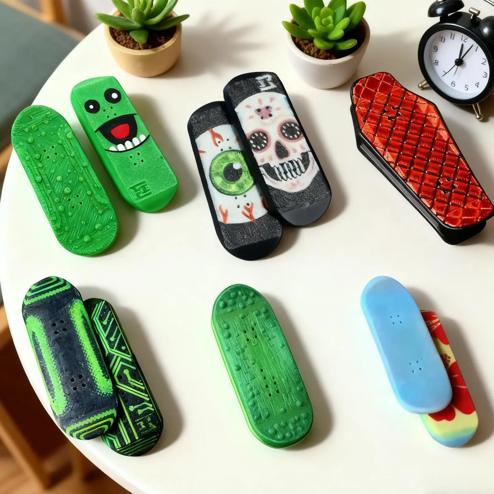 Novelty Finger Skateboards Magnetic Mini Deck Fidget Finger Skate Board for Stress Relief Boy Girl Party Classroom Birthday Gift