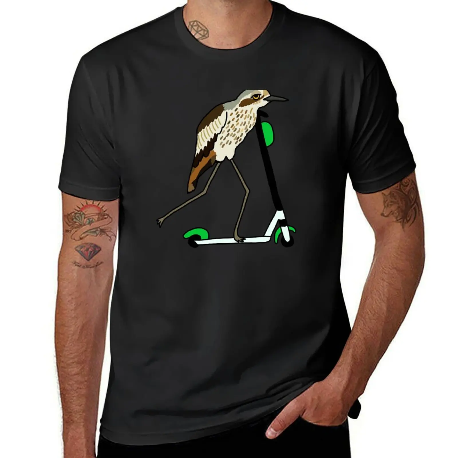 

Bush-stone Curlew on a Scooter White T-Shirt boys animal print tees animal prinfor boys anime clothes plain white t shirts men