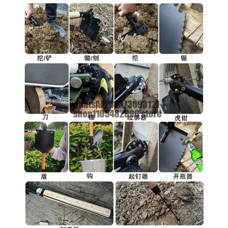 Multipurpose shovel Multifunctional shovel, folding shovel Car self-defense shovel, shovel