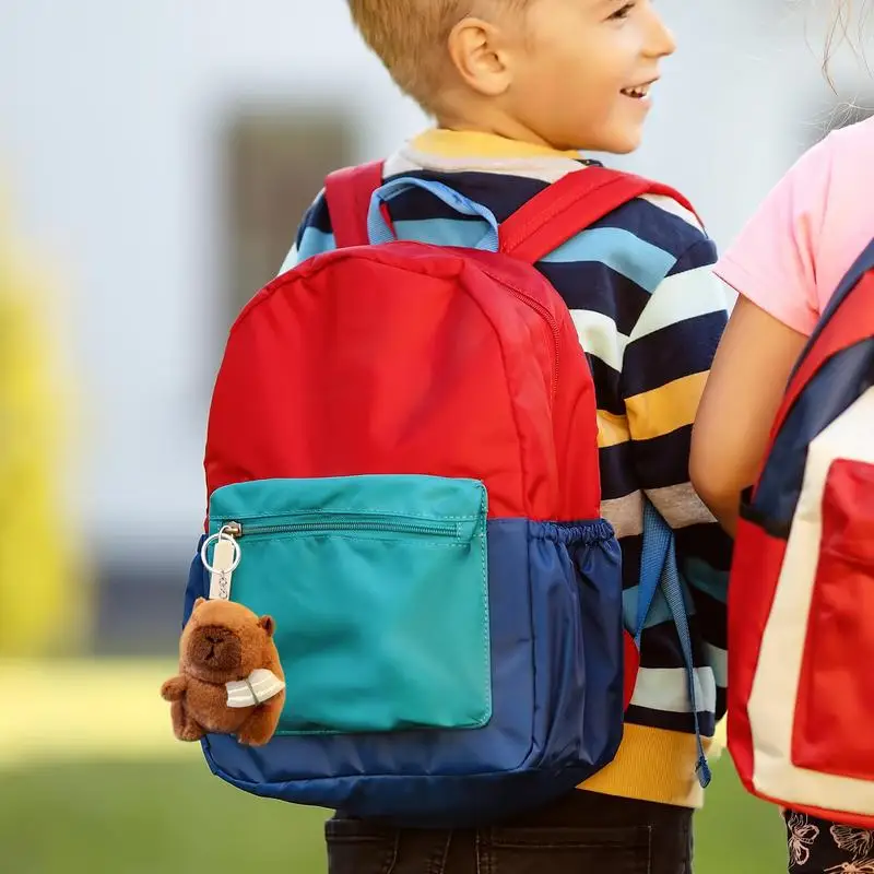 Capybara Plush Keychain Capybara Plush Toy Cute Backpack Animal Pendant Figure Charm For Girl Kids School Valentine Easter