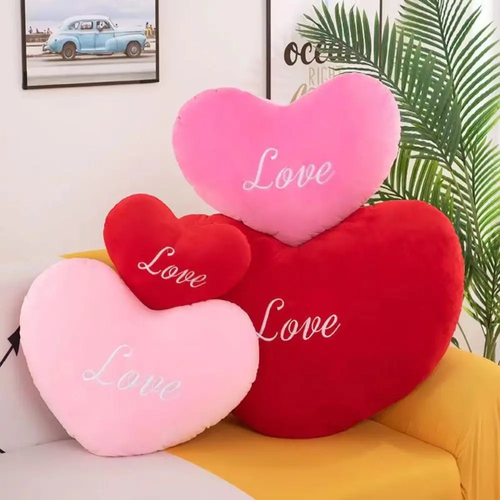 Valentines Day Heart Plush Pillow New for Birthday Home Decorative Stuffed Pillow Heart Shape Hot Soft Pillow