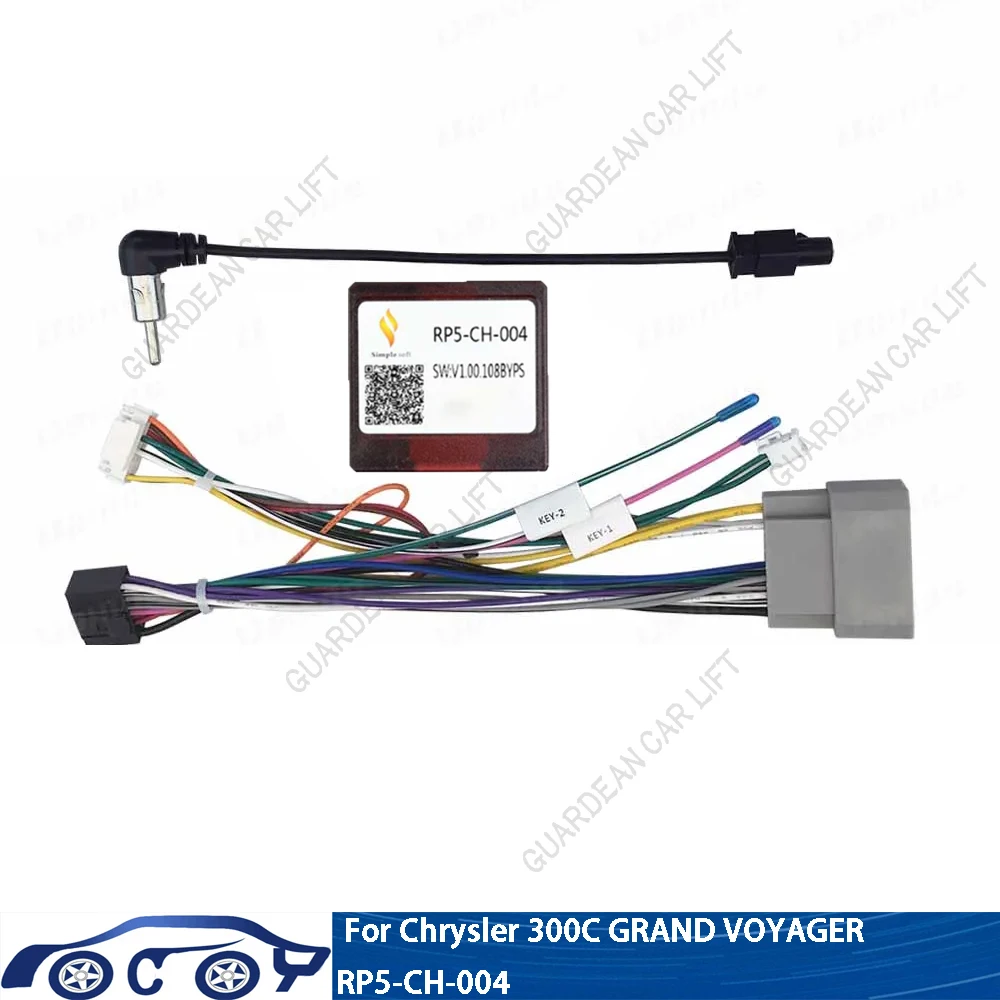 For Chrysler GRAND VOYAGER RP5-CH-004 2Din Head Unit Android Stereo Plug Car Audio 16Pin Car Wiring Harness Adapter With Canbus