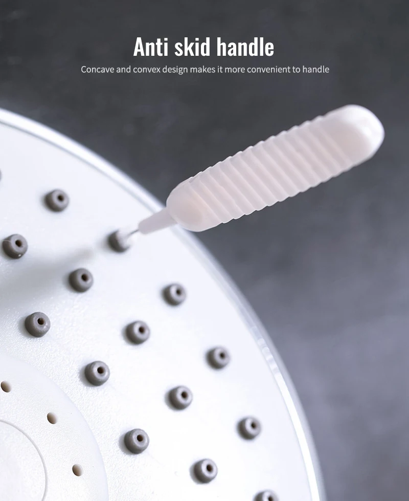 10 Buah/Set Sikat Pembersih Kepala Pancuran Sikat Kecil Putih Pembersih Celah Pori Nilon Anti-penyumbatan untuk Lubang Telepon Toilet Dapur