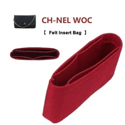 Fits For Cha-el Wallet On Chain CC WOC Felt Insert Bag Organizer Inner Storage Formed Stable Pocket Cosmetic Toiletry Bags