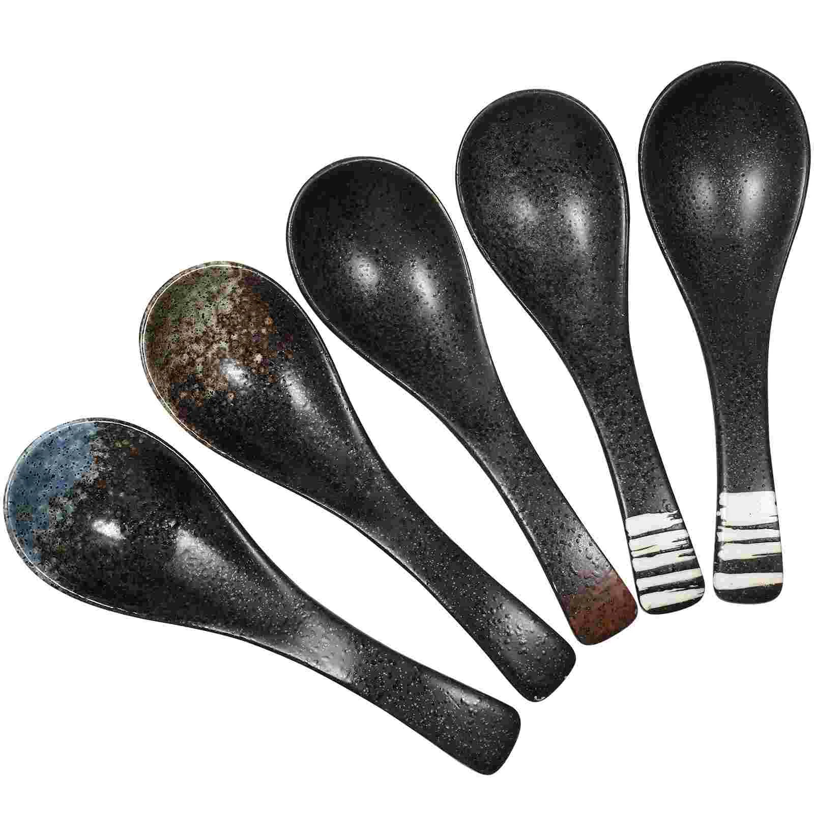 

Japanese Tableware Restaurant Spoon Scoop Kitchen Creative Rice Food Utensil Eating Multipurpose Spoons