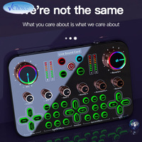 Professional 48V Microphone Live Sound Card for Live Broadcast Audio Mixer Karaoke Singing Equipment K600 Sound Card Music Parts